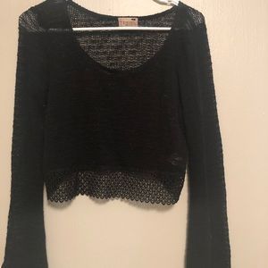 Crop top knit sweater